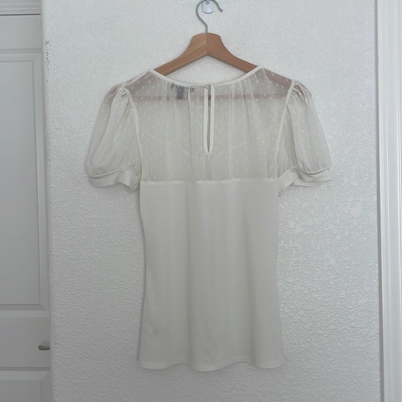 EXPRESS Puff Sleeve White Blouse (Size Medium) - Picture 2 of 3